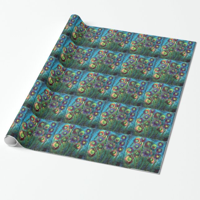 Abstrakta blommor presentpapper (Utrullad)