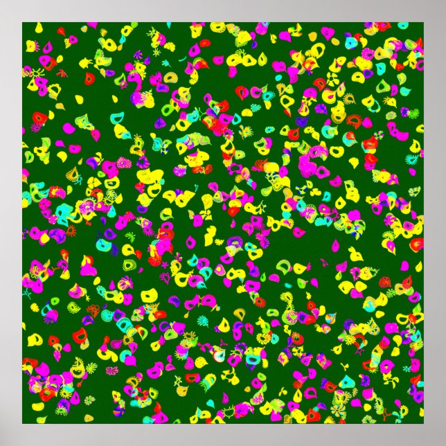 Abstrakta blomsterutsmyckningar Mönster Tapet  Poster (Framsidan)