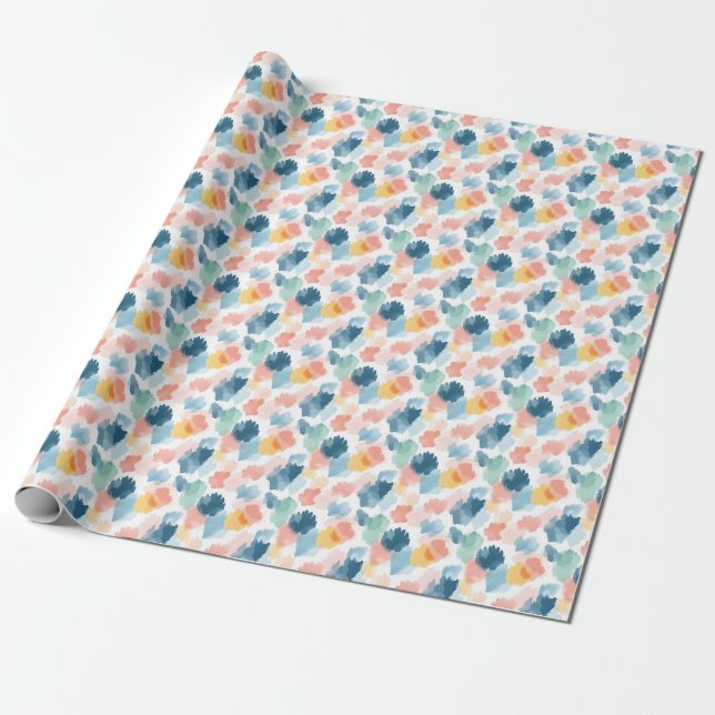 Abstrakta Boho-regnbågsfärgfläckar Presentpapper (Utrullad)
