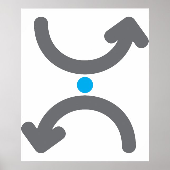 Abstrakta Böjda Pilar Utbyter Symbolisk Flöde Poster (Framsidan)