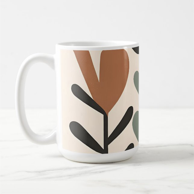 Abstrakta botaniska former kaffemugg (Vänster)