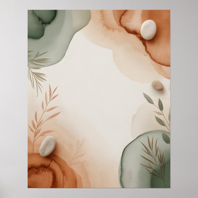 Abstrakta Botaniska Målningar Poster (Framsidan)