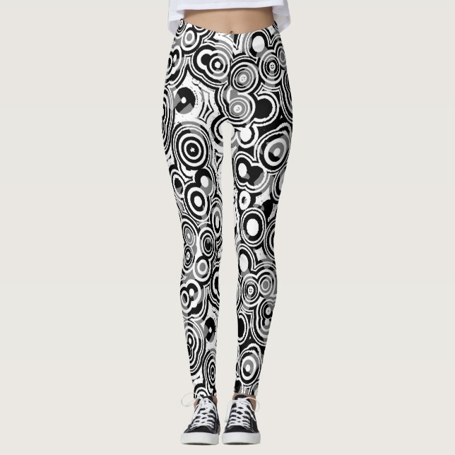 abstrakta cirklar leggings (Framsida)