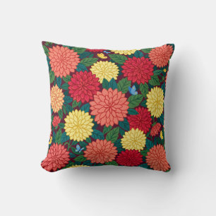 Abstrakta Dahlias Fjärilar Kuddvar Kudde