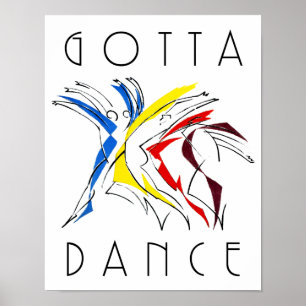 Abstrakta dansare dansar - Dansälskarens konstverk Poster