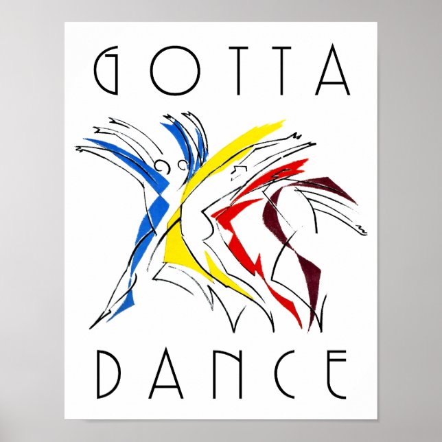Abstrakta dansare dansar - Dansälskarens konstverk Poster (Framsidan)