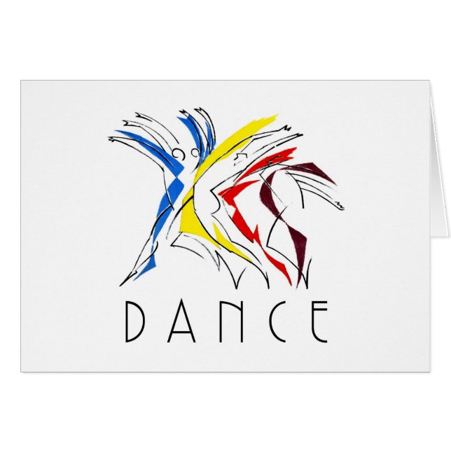 Abstrakta dansare dansar - Dansälskares konstverk Hälsningskort (Framsidan Horizontal)