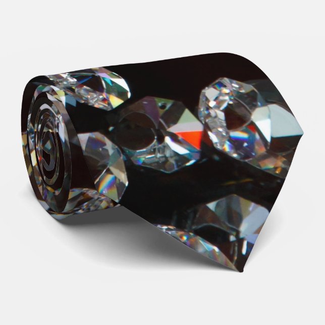 Abstrakta diamanter på svart bakgrund slips (Rullad)