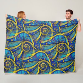 Abstrakta energispiraler - sömlöst mönster 1 fleecefilt