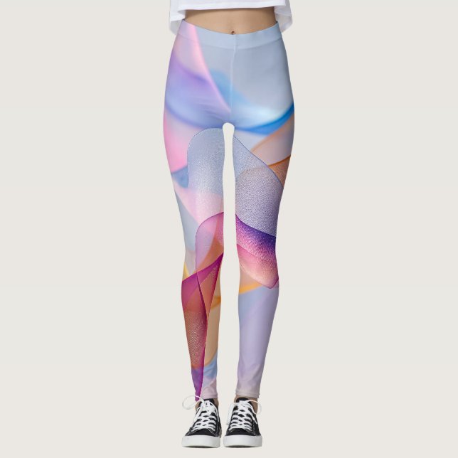 Abstrakta färgglada flödande band leggings (Framsida)