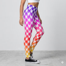 Abstrakta Färgglada Former Vita Leggings