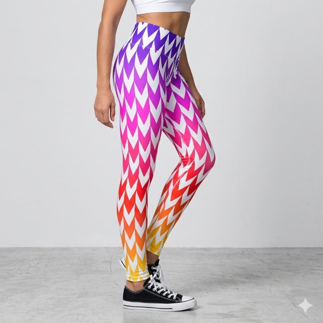Abstrakta Färgglada Former Vita Leggings (Skapare uppladdad)