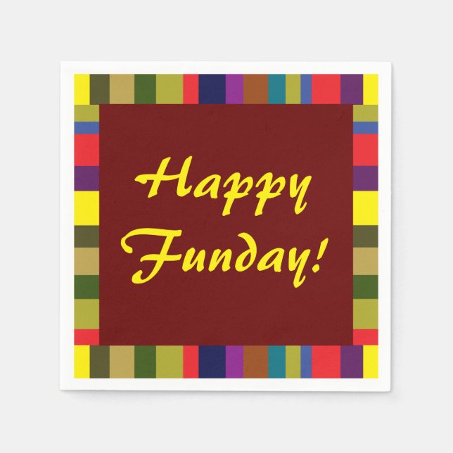 Abstrakta, färgglada Funday servetter (Framsidan)
