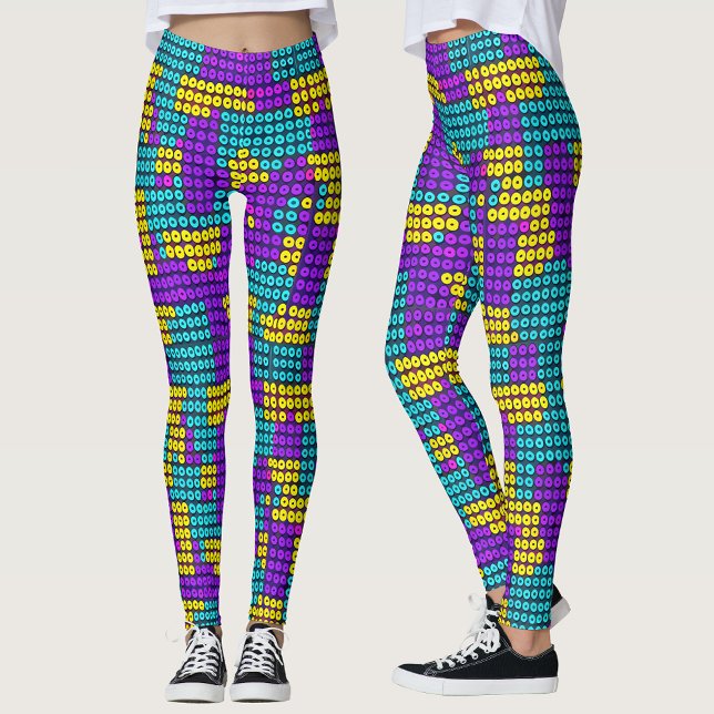 Abstrakta Färgglada Leksaker Barn Geometriskt Möns Leggings (Skapare uppladdad)