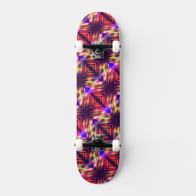 Abstrakta färgglada linjer mini skateboard bräda 18,5 cm (Framsida)