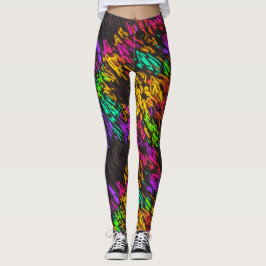 Abstrakta färgglada regnbågslaserljus på mörk bakg leggings