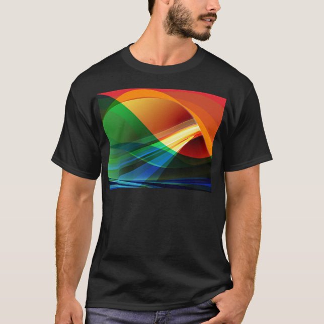 Abstrakta färgglada vågor t shirt (Framsida)
