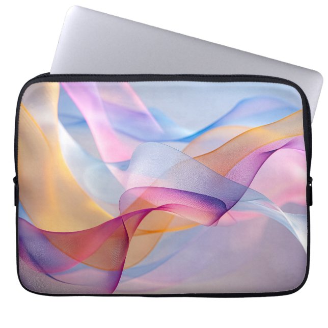 Abstrakta Färgrika Flytande Band Laptop Fodral (Framsidan)