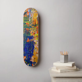 Abstrakta färgstrokes från konstnärens palett mini skateboard bräda 18,5 cm