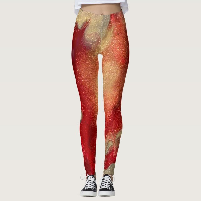 Abstrakta flambyterstrumpor leggings (Framsida)