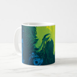 Abstrakta Flytande Färg Vågor Kaffemugg