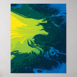 Abstrakta flytande färgvågor poster