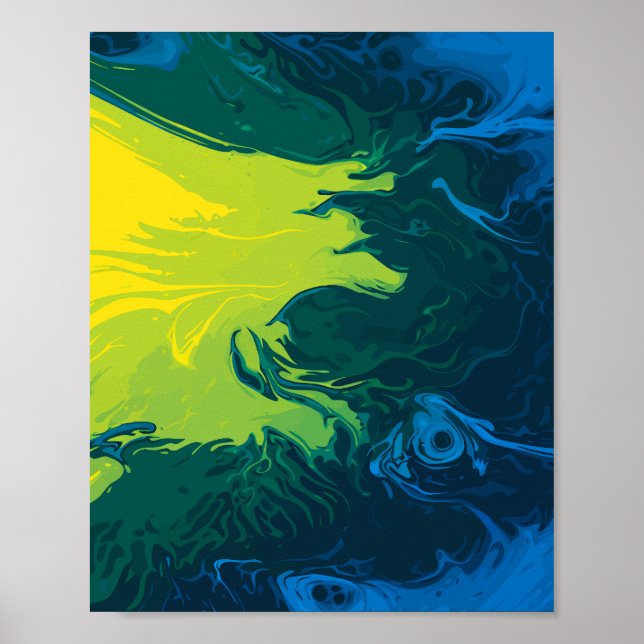Abstrakta flytande färgvågor poster (Framsidan)