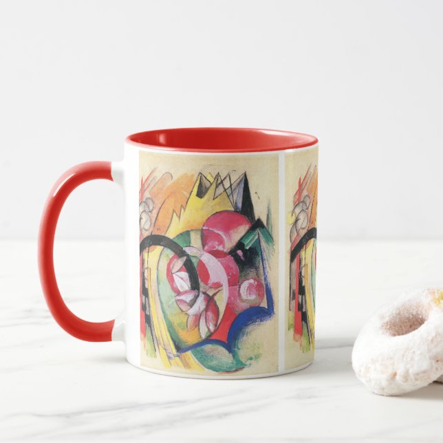 Abstrakta Former (även känd som Färgade Blommor) a Mugg (Med munk)