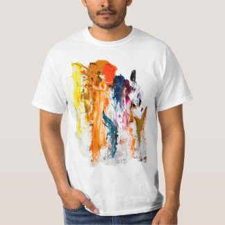 Abstrakta former födda från en levande konstnärs p t shirt