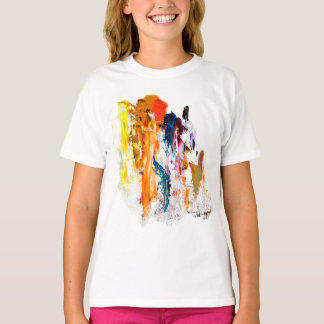Abstrakta former födda från en levande konstnärs p t shirt