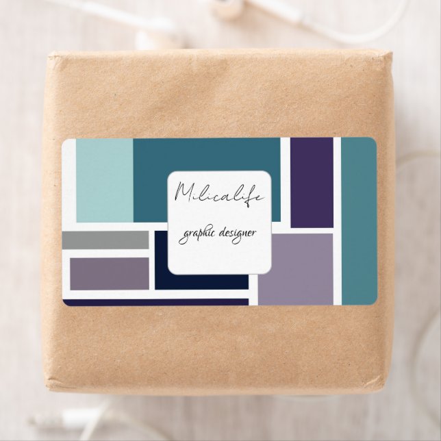 Abstrakta former, fyrkantig social mediasticker fraktsedel (Insitu)