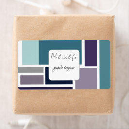 Abstrakta former, fyrkantigt socialt mediasticker fraktsedel