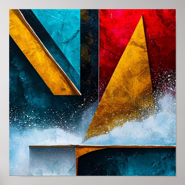 Abstrakta former 🎨✨ Modern geometrisk energi Poster (Framsidan)