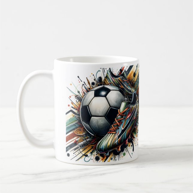 Abstrakta fotbollsskor kaffemugg (Vänster)