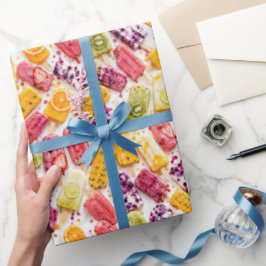 Abstrakta frysta fruktpinnar presentpapper