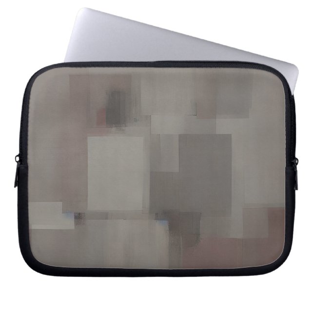 Abstrakta fyrkanter i jordtoner  laptop fodral (Framsidan)