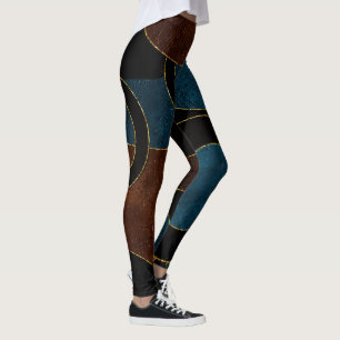 Abstrakta geometriska cirklar Guld Glitterfolie Leggings