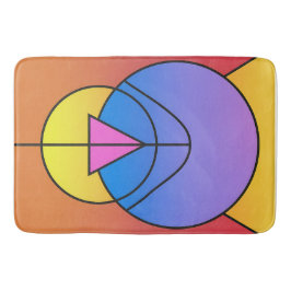 Abstrakta geometriska cirklar Linje Färgrik Badrumsmatta