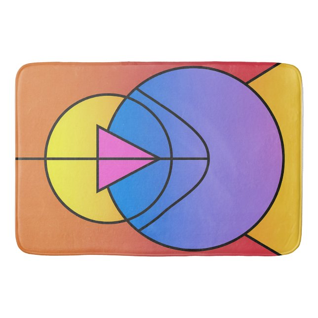 Abstrakta geometriska cirklar Linje Färgrik  Badrumsmatta (Framsidan)