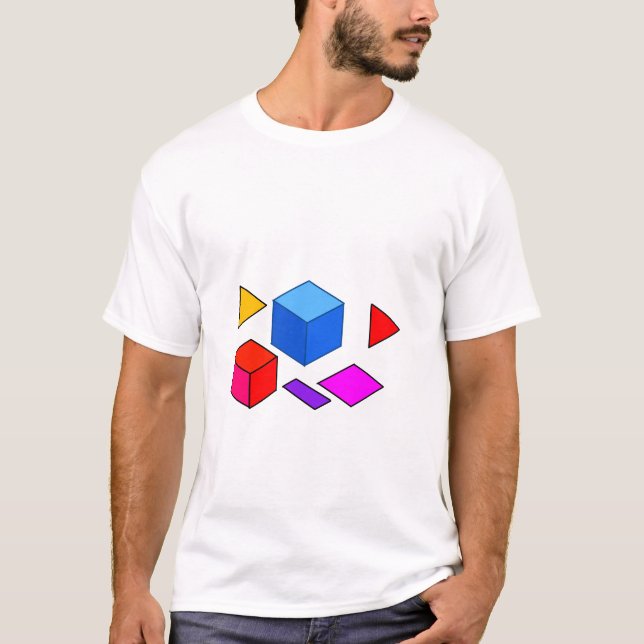 Abstrakta geometriska element Mönster för minimali T Shirt (Framsida)