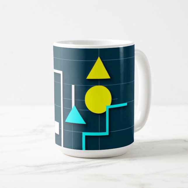 abstrakta geometriska former kaffemugg (Framsida höger)