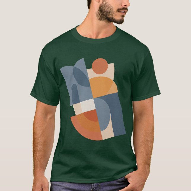 Abstrakta geometriska former Modern T Shirt (Framsida)
