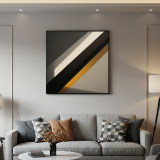 Abstrakta geometriska gyllene diagonala ränder poster
