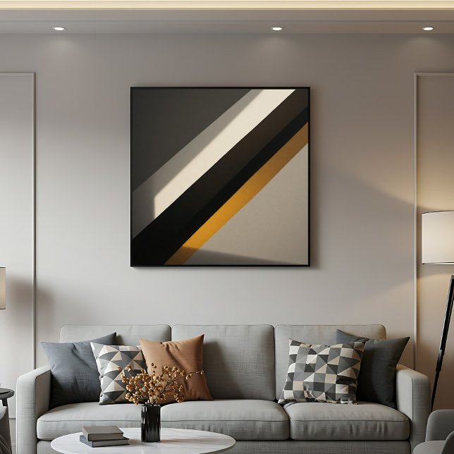 Abstrakta geometriska gyllene diagonala ränder poster (Skapare uppladdad)