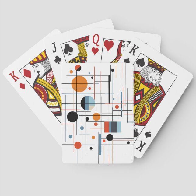Abstrakta Geometriska Moderna Minimalistiska Linje Casinokort (Baksidan)