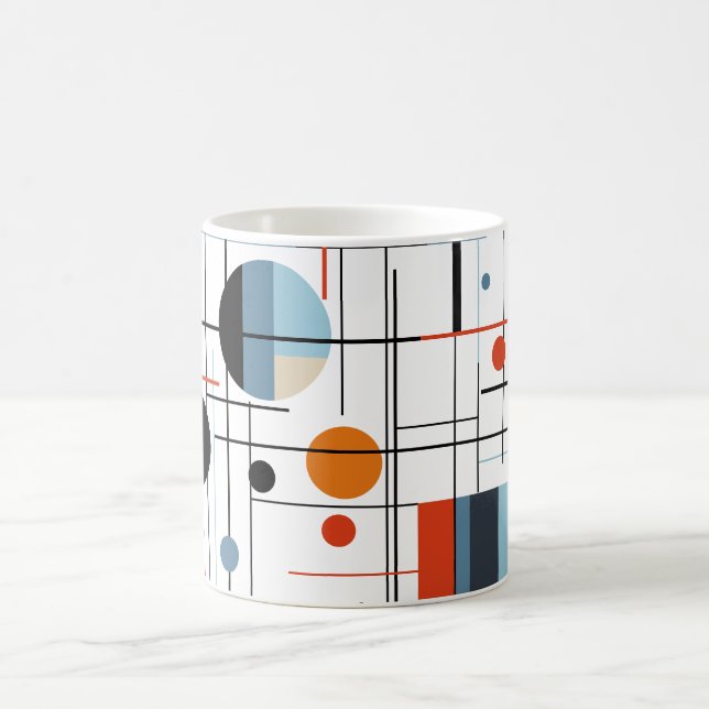 Abstrakta geometriska moderna minimalistiska linje kaffemugg (Center)