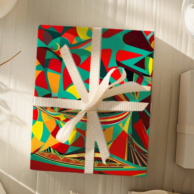 Abstrakta geometriska moderna presenter till mexik presentpapper (Abstract Geometric Modern Gifts for Mexican Moms Wrapping Paper)