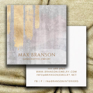 Abstrakta Guld Rosa Smycken Designer Visningskort Fyrkantigt Visitkort