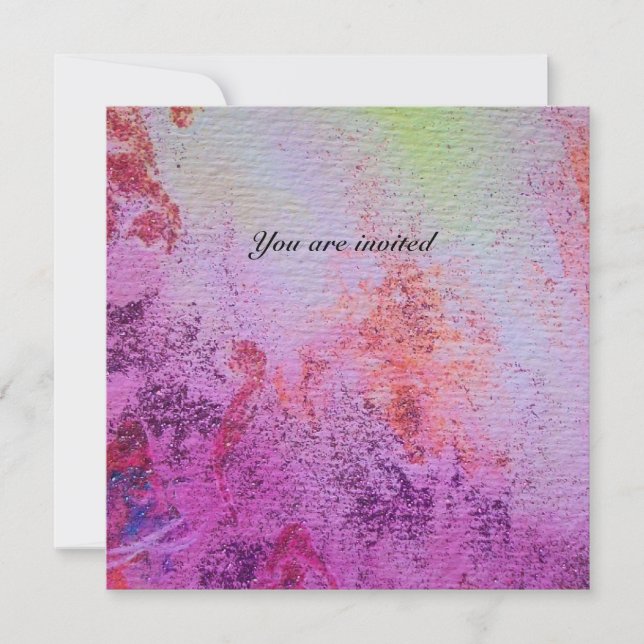 ABSTRAKTA GULDA VIRVLAR guld metallisk,röd lila Inbjudningar (Framsida)