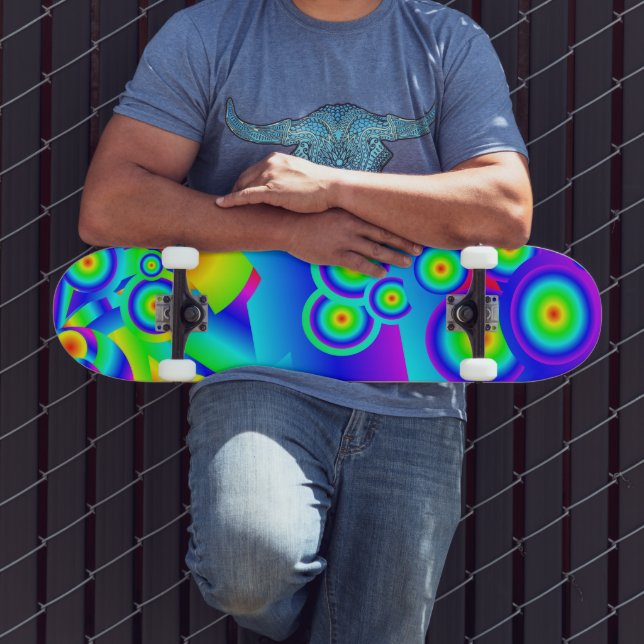 Abstrakta havsvågor mini skateboard bräda 18,5 cm (Utomhus 3)